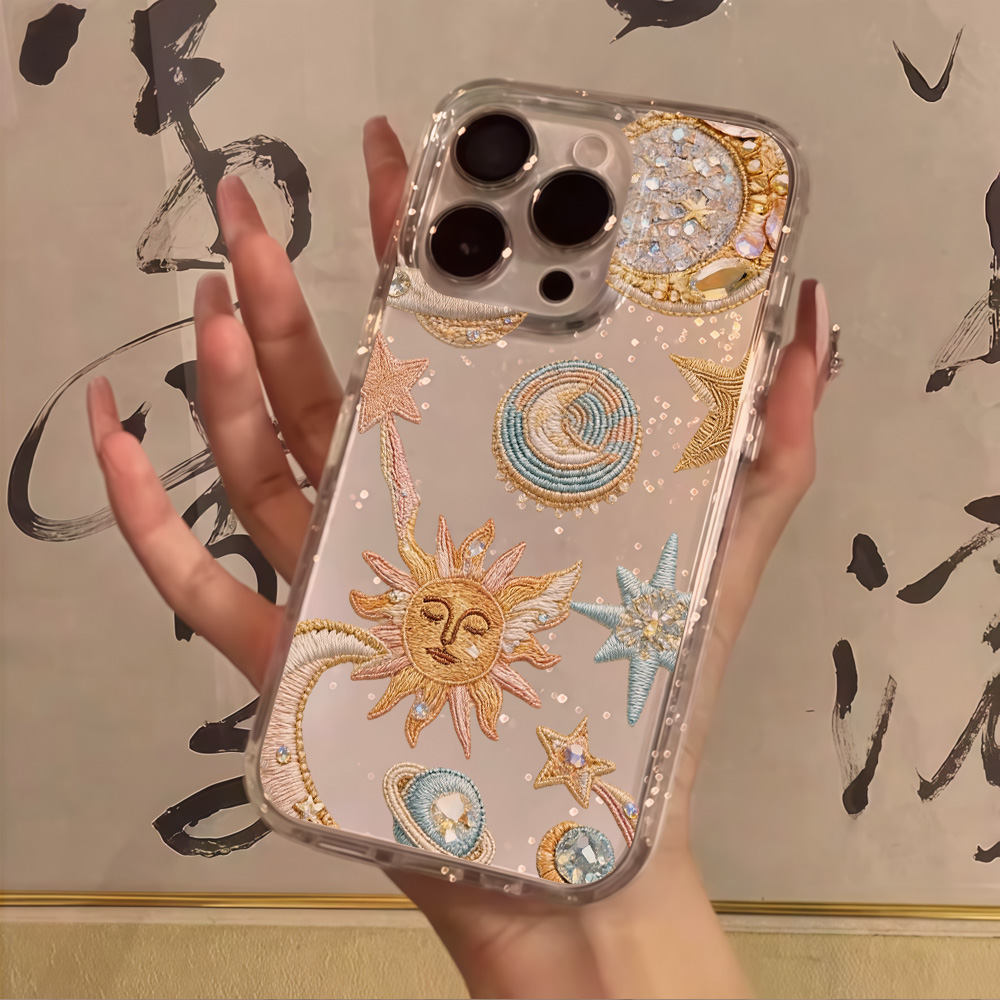 Glitter Shockproof Case - Creatieve Sterren Maan Glitter Telefoonhoesje voor