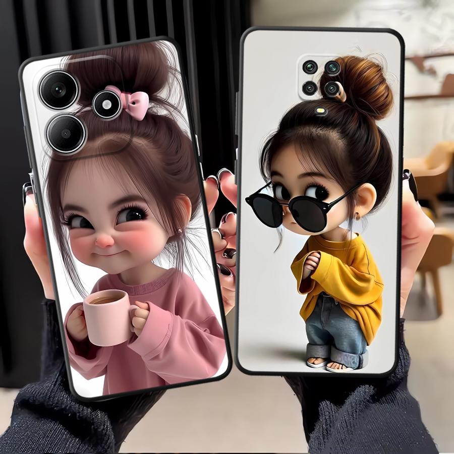 Phone Cases Redmi - Cartoonmeisjespatroon telefoonhoesje voor Xiaomi Redmi Note