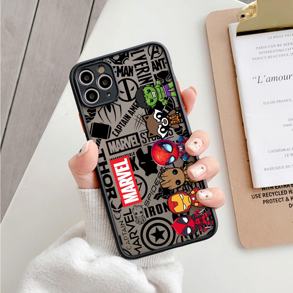 Phone Cases Cute Iphone 13 - Schattige Marvel Heroes Matte Transparante Case