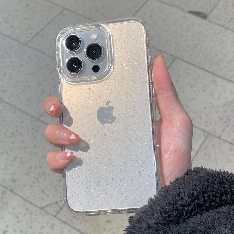 Glitter Shockproof Case - Transparant Eenvoudig Glitter Telefoonhoesje Voor iPhone