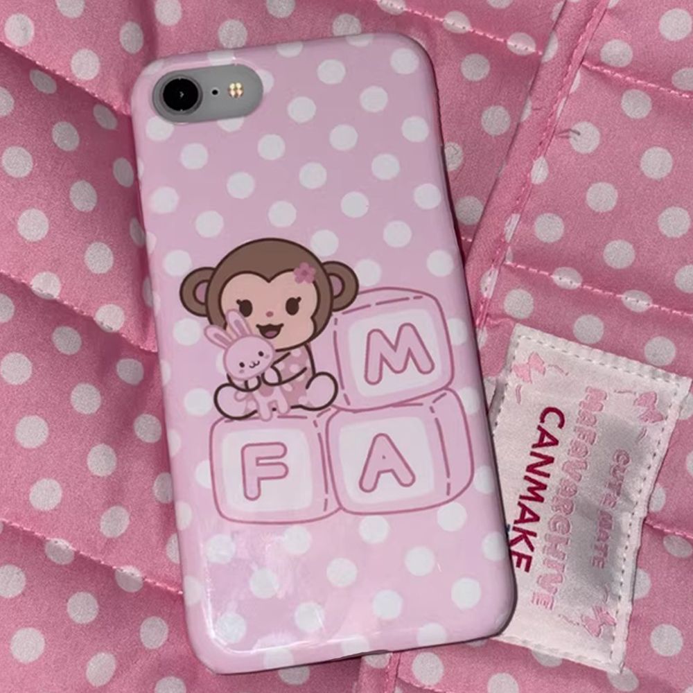 Phone Cases Cute Iphone 13 - Koreaanse cartoon schattige roze kleine aapje
