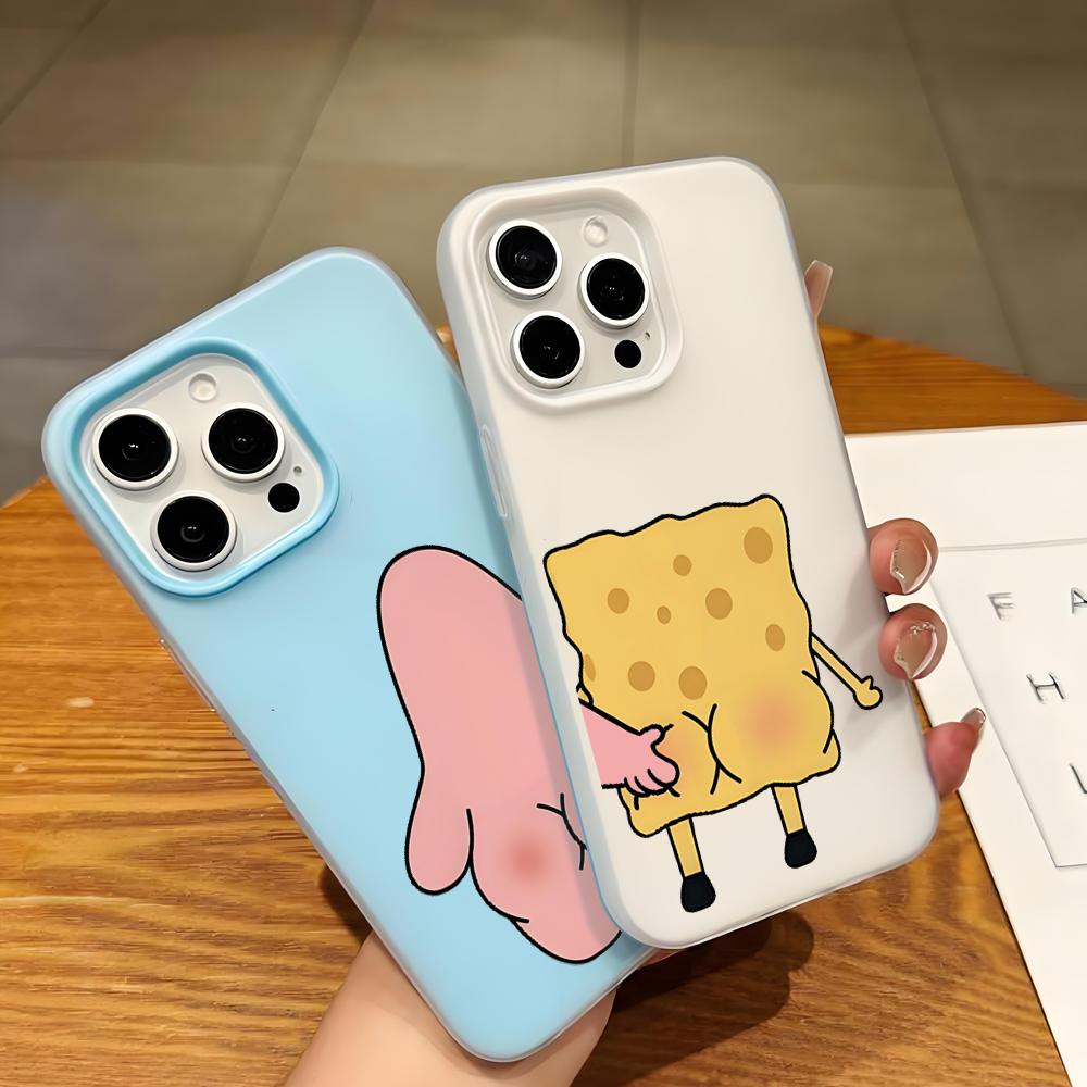 Phone Cases Cute Iphone 13 - Schattig SpongeBob-koppel telefoonhoesje van jelly siliconen