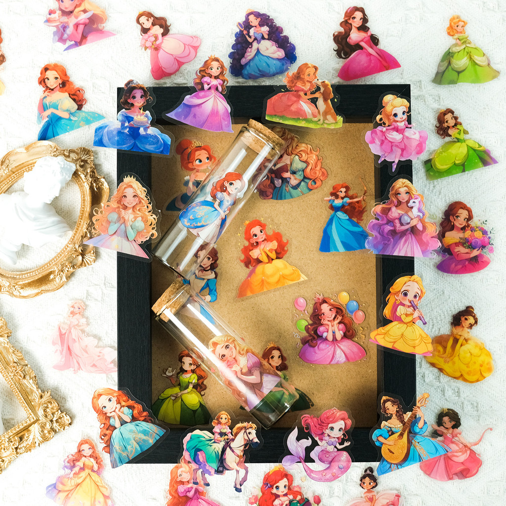 Phone Cases Kids - 50 stuks sprookjesprinses transparante waterdichte stickers