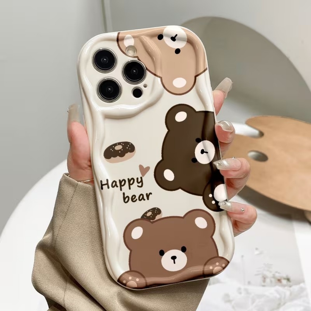 Phone Cases Cute Iphone 13 - Schattig beren- en tijgerpatroon telefoonhoesje voor