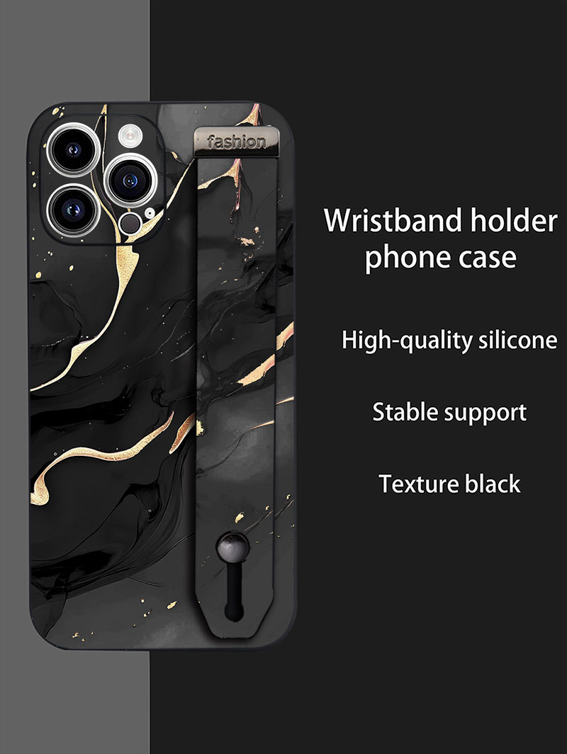 Silicone Liquid Case - Luxe Vloeibare Siliconen Marmer Patroon Polsband