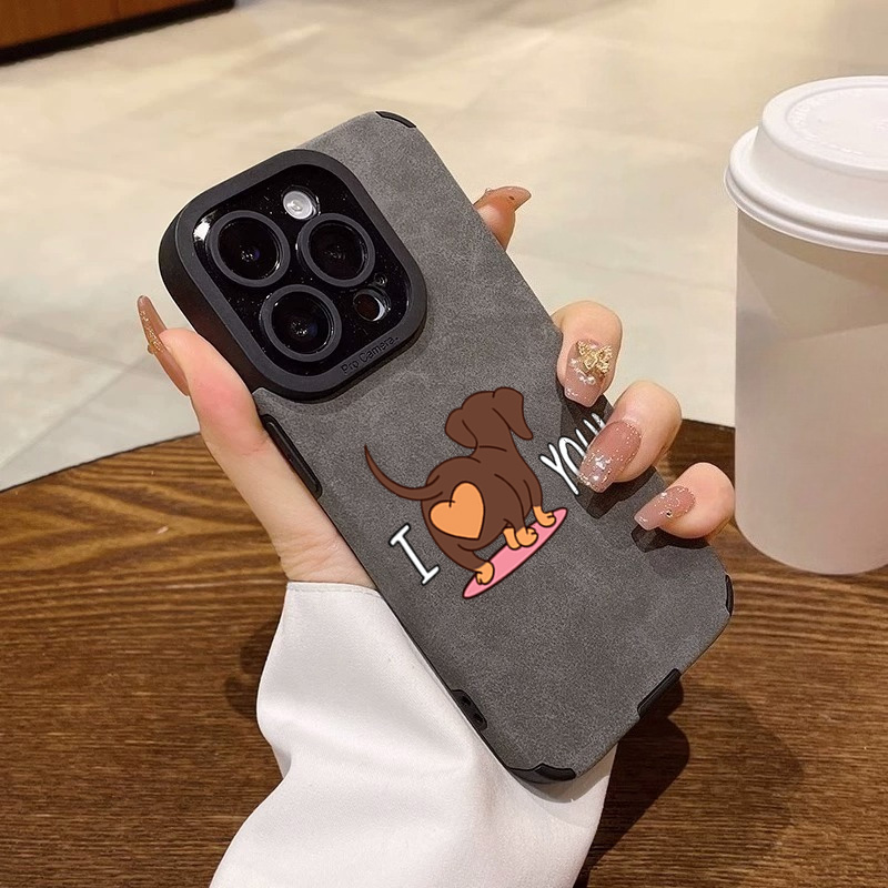 Phone Cases Cute Iphone 13 - Leuke teckel hartprint telefoonhoesje voor iPhone