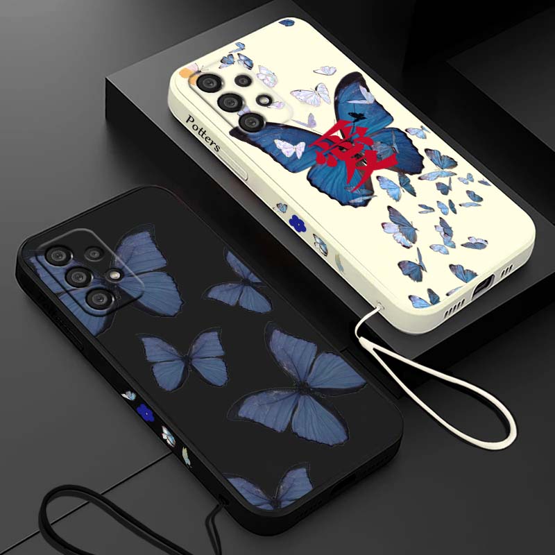 Blauwe vlinder mode hoesje voo - Silicone Liquid Case recensie en prijs