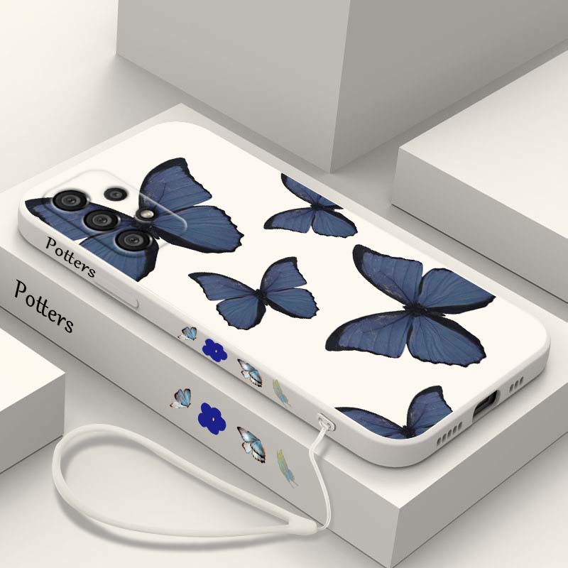Blauwe vlinder mode hoesje voo - Silicone Liquid Case recensie en prijs