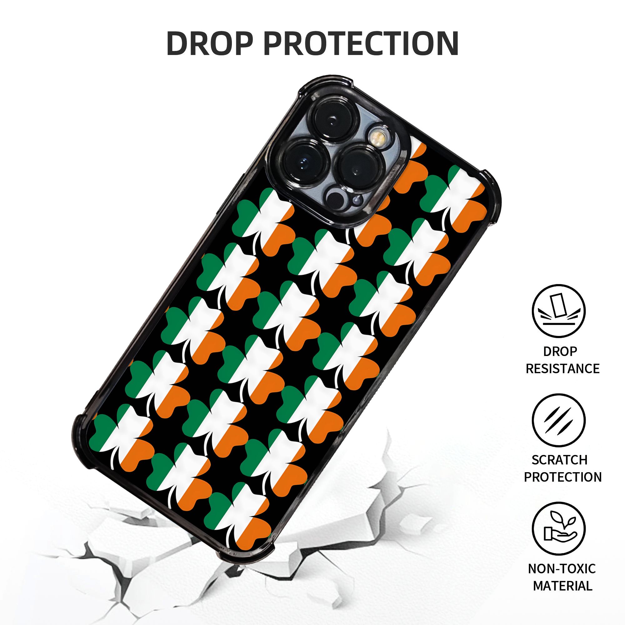 Ierse vlag klaver telefoonhoes - Phone Cases Ireland recensie en prijs