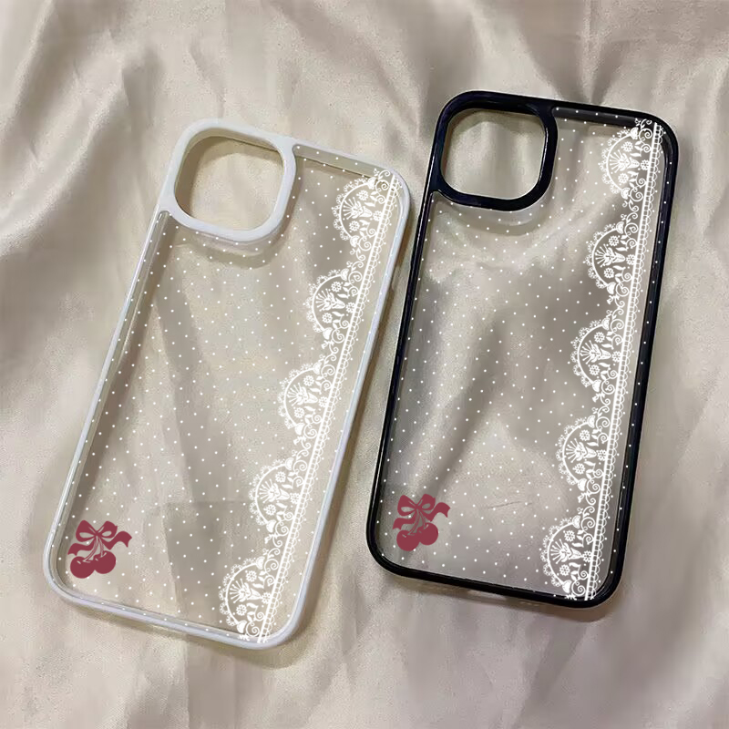 Schattig kersenroze wit kant p - Phone Cases Cute Iphone 13 recensie en prijs