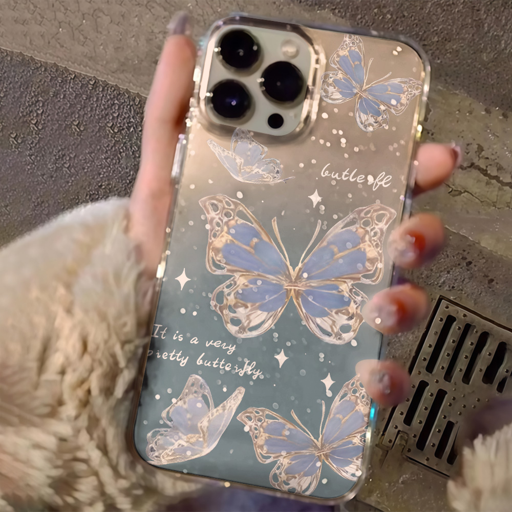 Luxe Blauwe Vlinder Glitter Te - Glitter Shockproof Case recensie en prijs