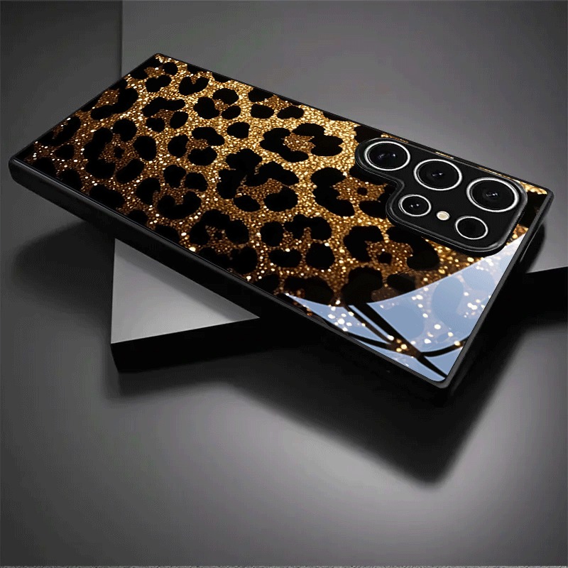 Goudkleurige glitter luipaardp - Glitter Shockproof Case recensie en prijs