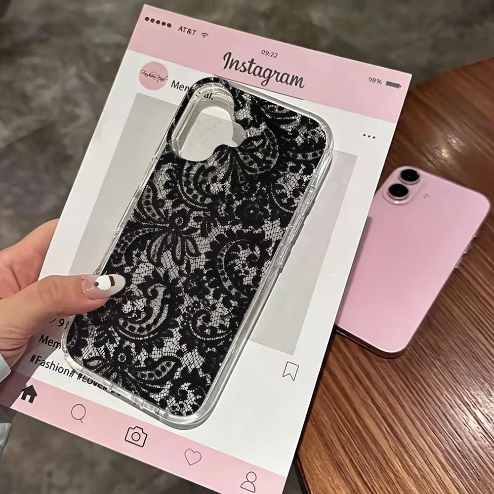 Kant Bloemen INS Transparante  - Glitter Shockproof Case recensie en prijs