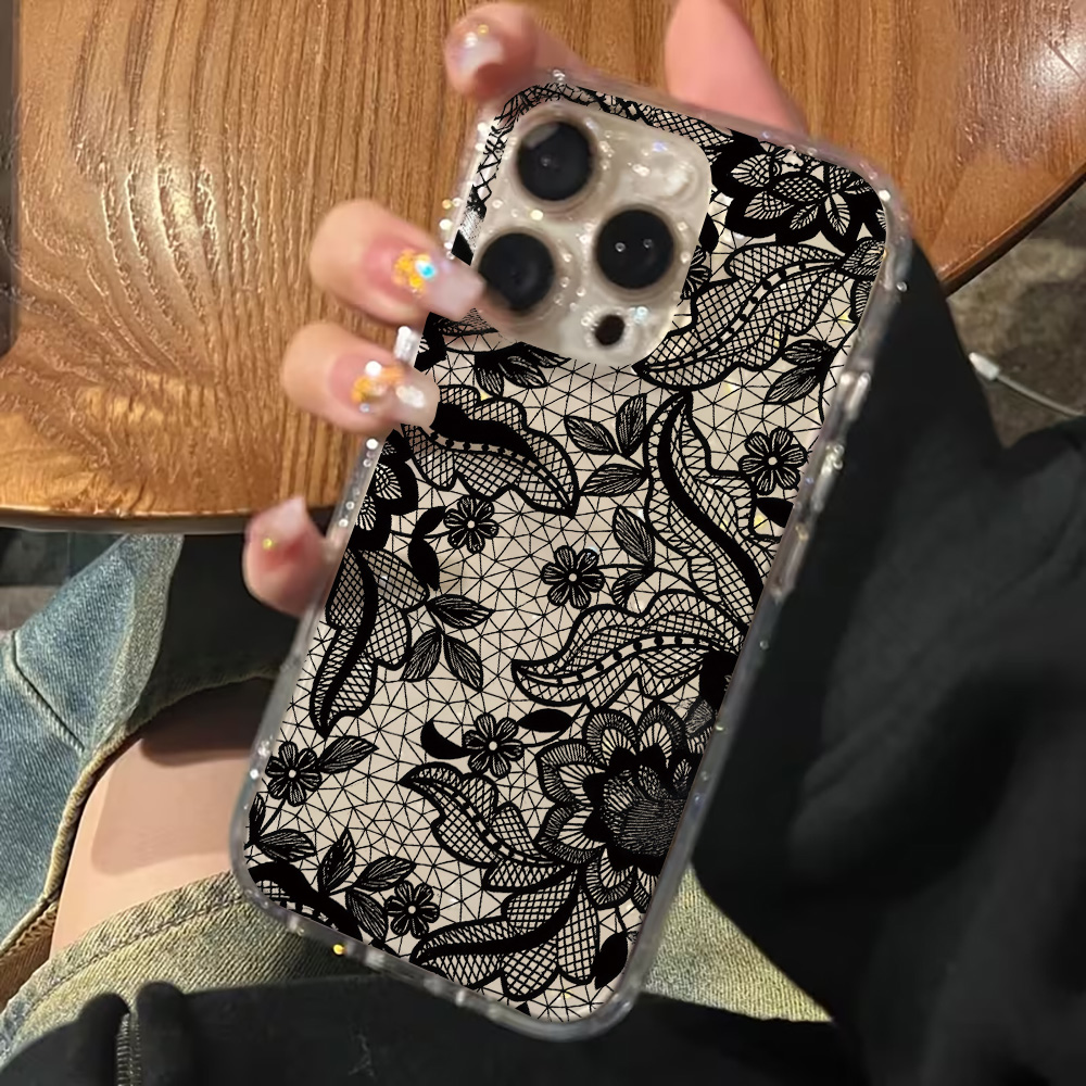 Kant Bloemen INS Transparante  - Glitter Shockproof Case recensie en prijs